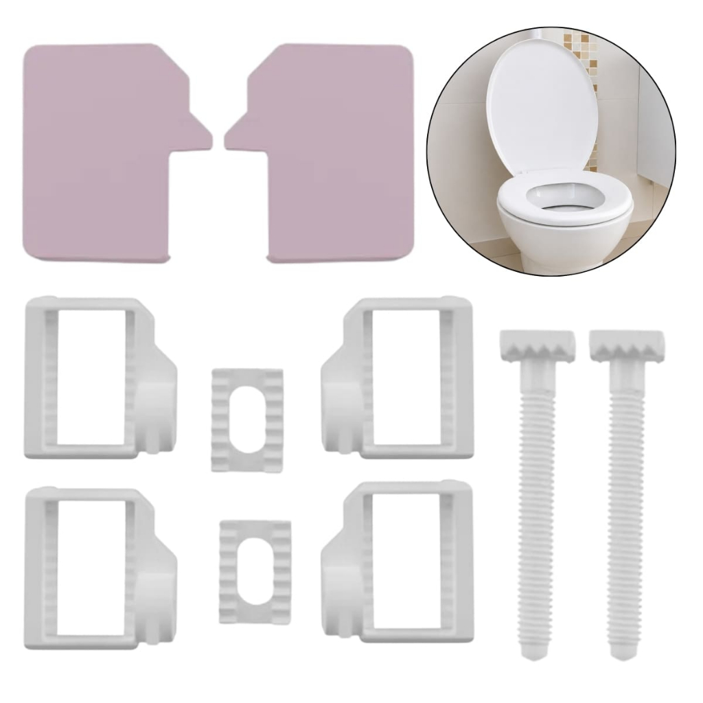 Kit Conjunto Fixação para Assento Sanitário Almofadado Astra Rosa Parafuso de Reposição Vaso Sanitário Infantil