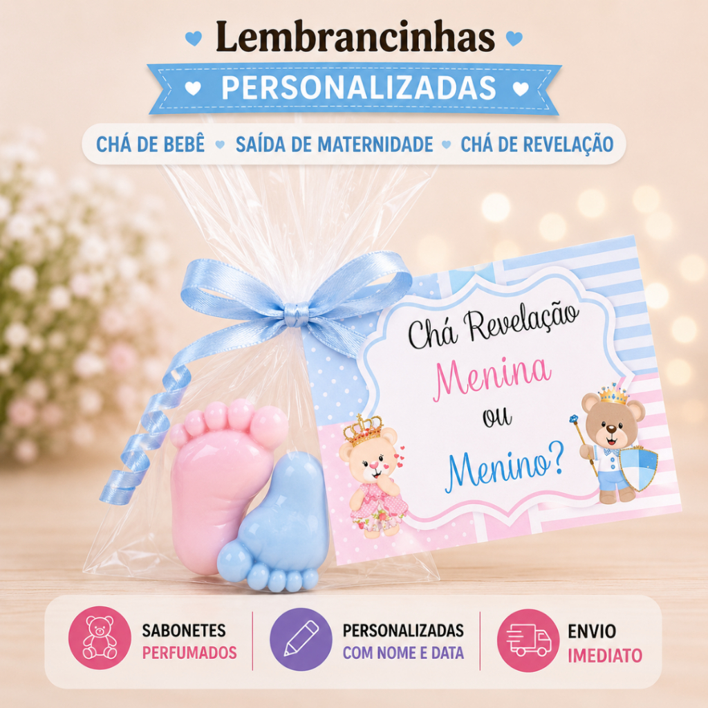 50 Lembrancinhas Sabonetes Perfumados Saida de Maternidade ursinho (SABONETES)