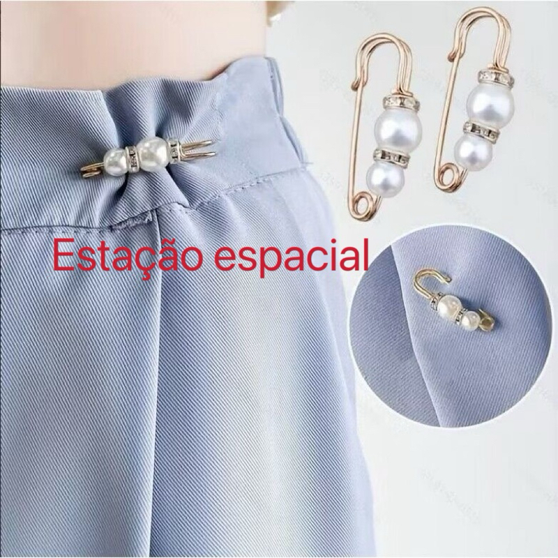 Kit 2 Conjunto De Treinador Broche De Cintura De Ajustável Pérola Decoração Antiderrapante Clipe Cinches