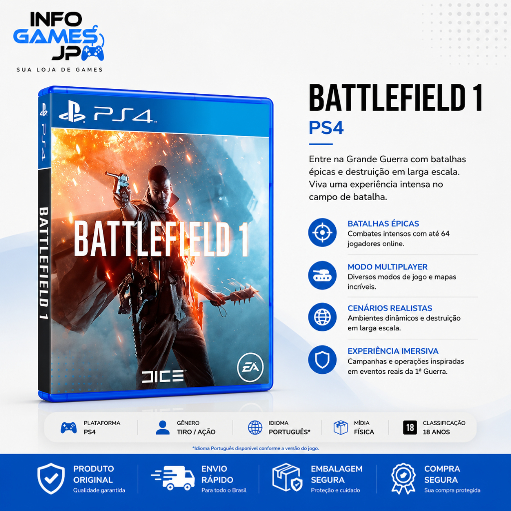 Battlefield 1 para PS4 – Mídia Física Original