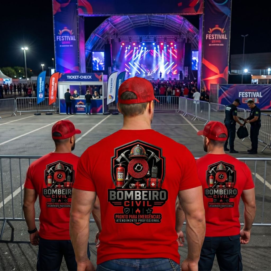 Camiseta Masculina BOMBEIRO CIVIL F/C Estilo MILITAR Camisa 100% Algodão BCR04