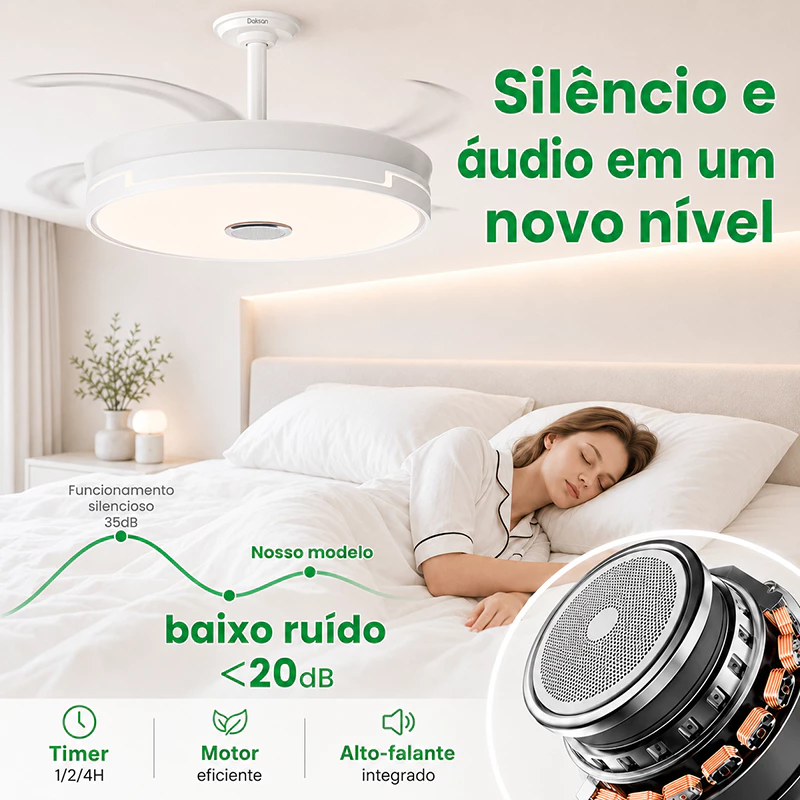 Ventilador de Teto Retrátil 42 Pol Branco Bivolt — foto 8
