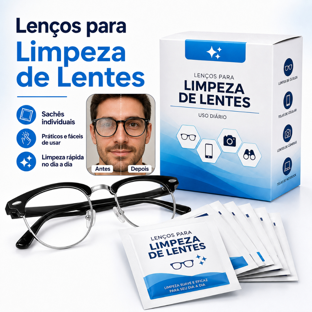 KIT COM 50/100/200pçs LENÇOS TOALHETES UMEDECIDOS PARA ÓCULOS LENTES MULTIUSO FLANELA DESCARTÁVEL CA
