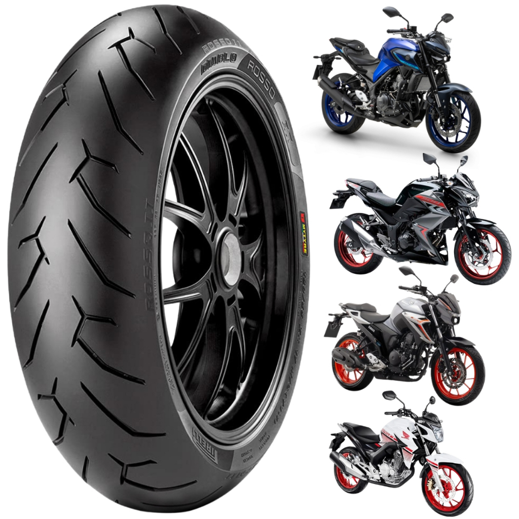 Pneu TRASEIRO Pirelli 140/70R17 USO SEM CAMARA DIABLO ROSSO II 66H CB300R Fazer 250 R3 MT03 NINJA 300 Next 250 ORIGINAL