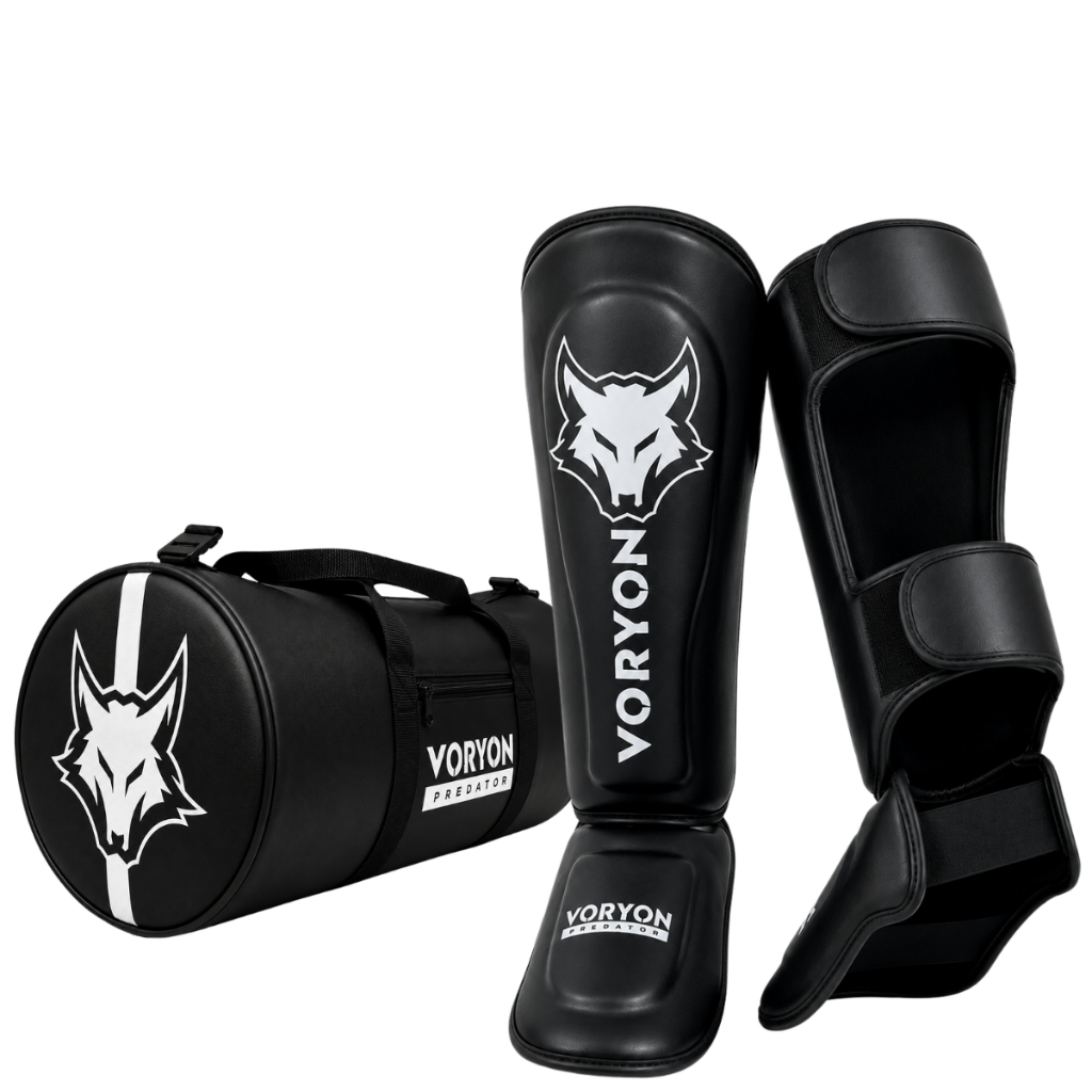 Kit Muay Thai Caneleira Profissional Voryon + Bolsa Transversal