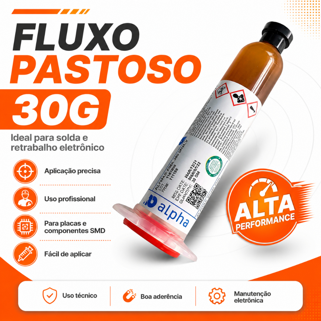 Fluxo de Solda Pastoso Alpha Seringa 30g