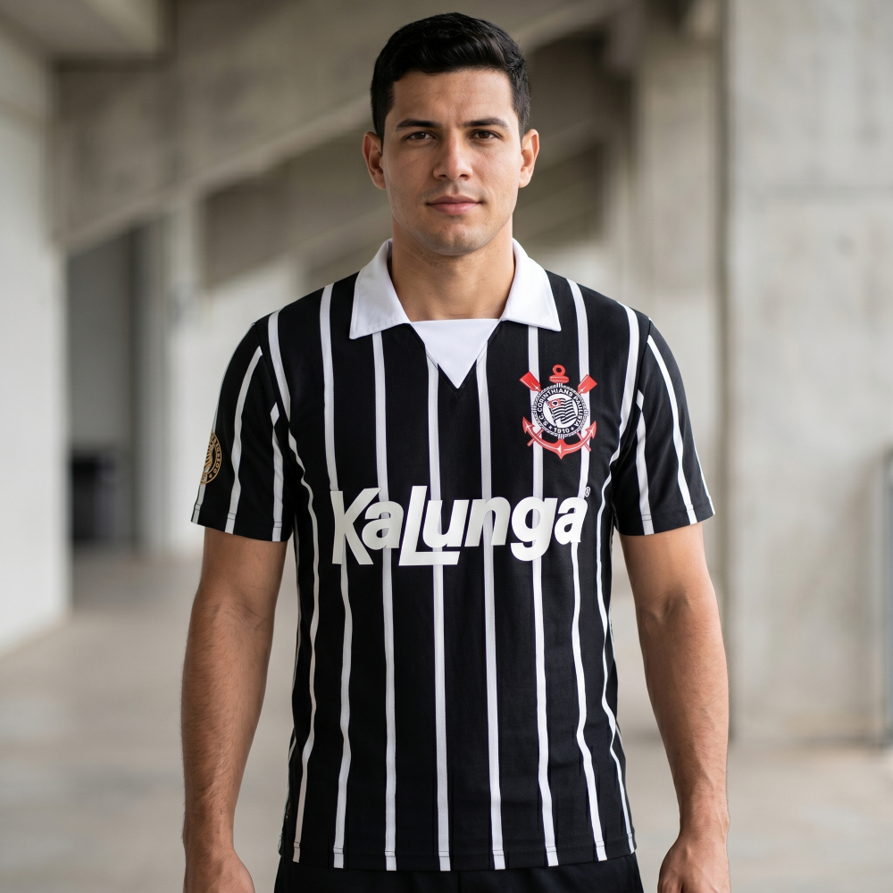 Camisa Corinthians Retrô 1990 Kalunga Licenciada Original