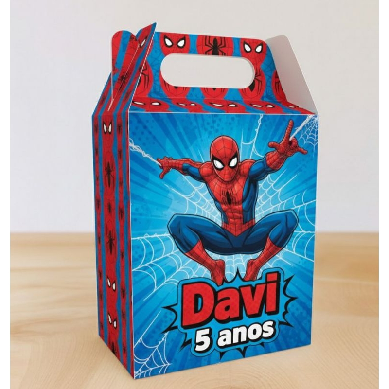 Caixa Maletinha Homem Aranha  Personalizada | Lembrancinha Aniversário Infantil | Caixa Surpresa Festa