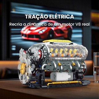 Motor V8 Brastoy Blocos Montáveis Elétrico STEM Presente Menino