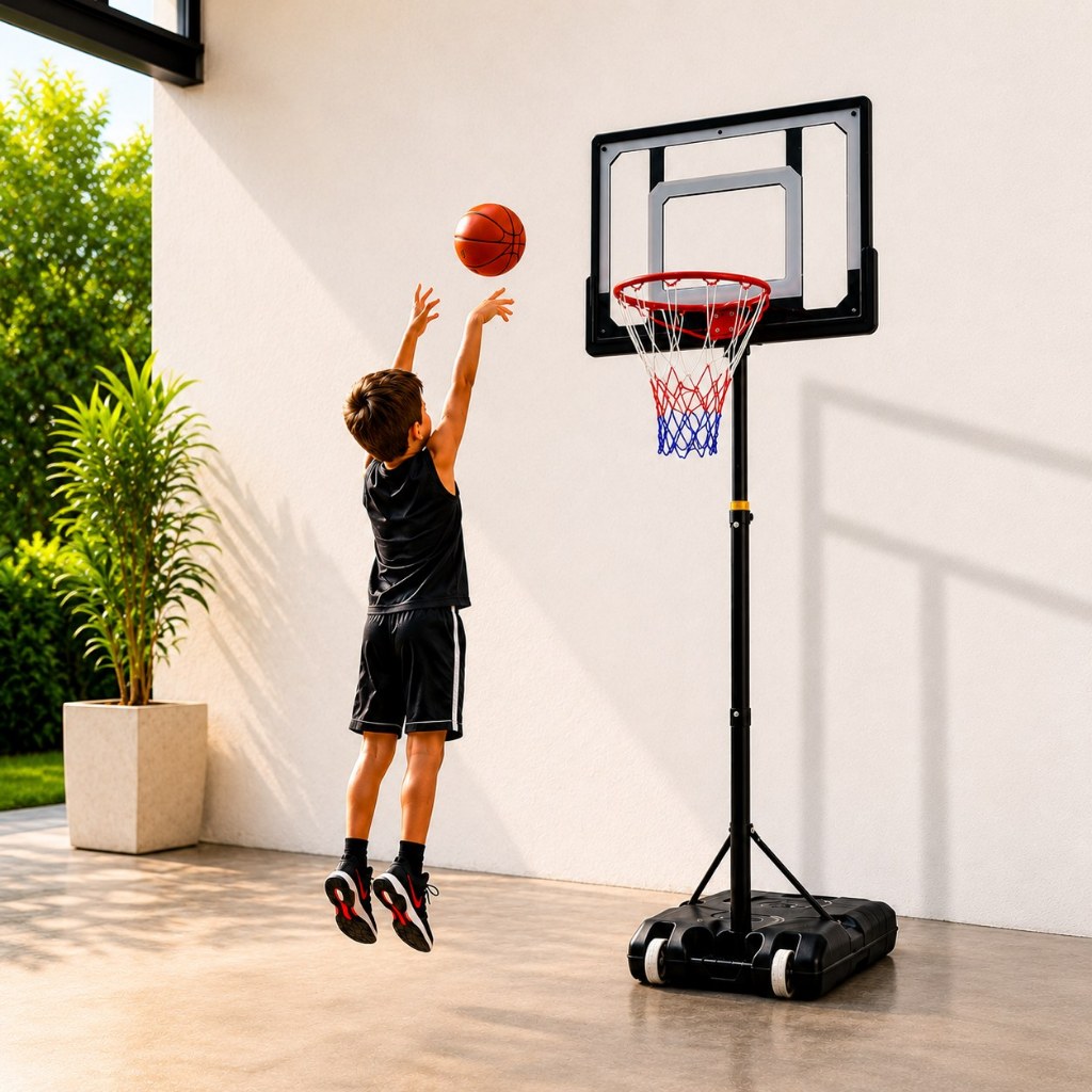 Tabela De Basquete Cesta Ajustável 2,10m Aro 38cm Resistente
