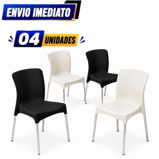 Cadeira Plástica Reforçada com Pés em Alumínio – 120kg