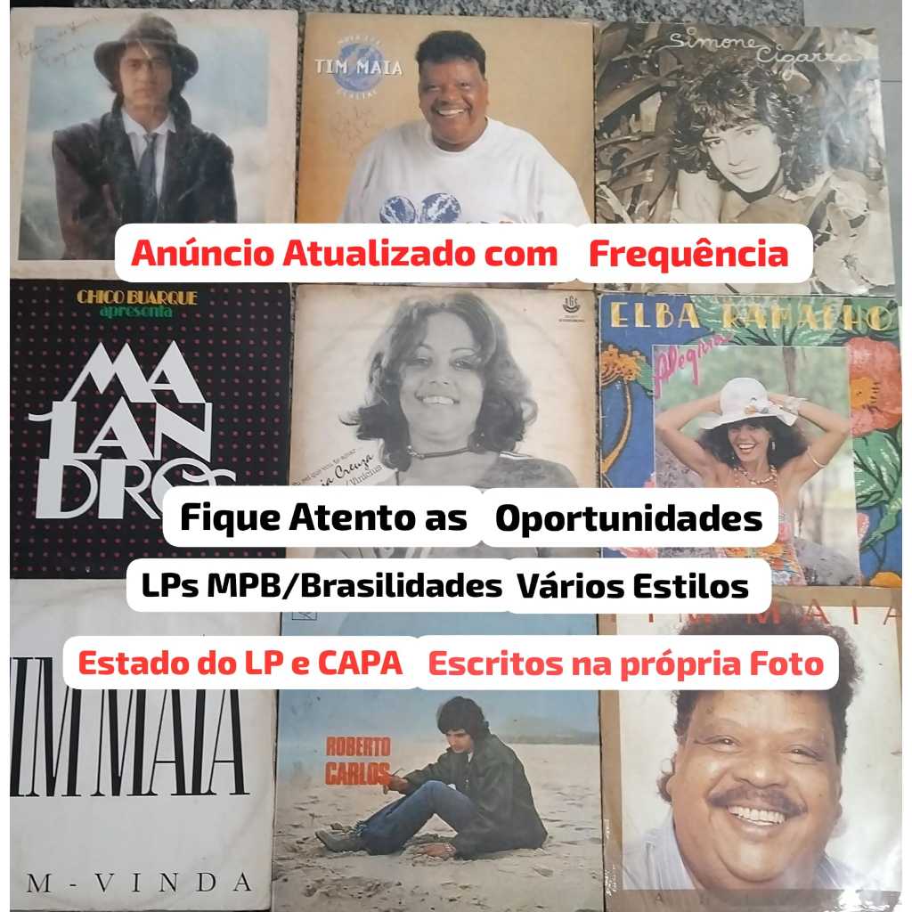 LP Disco de Vinil MPB Títulos Variados R$ 10 a R$ 40 Cada- Gal Costa, Maira Bethania, Chico Buarque, Tim Maia, Jorge Ben