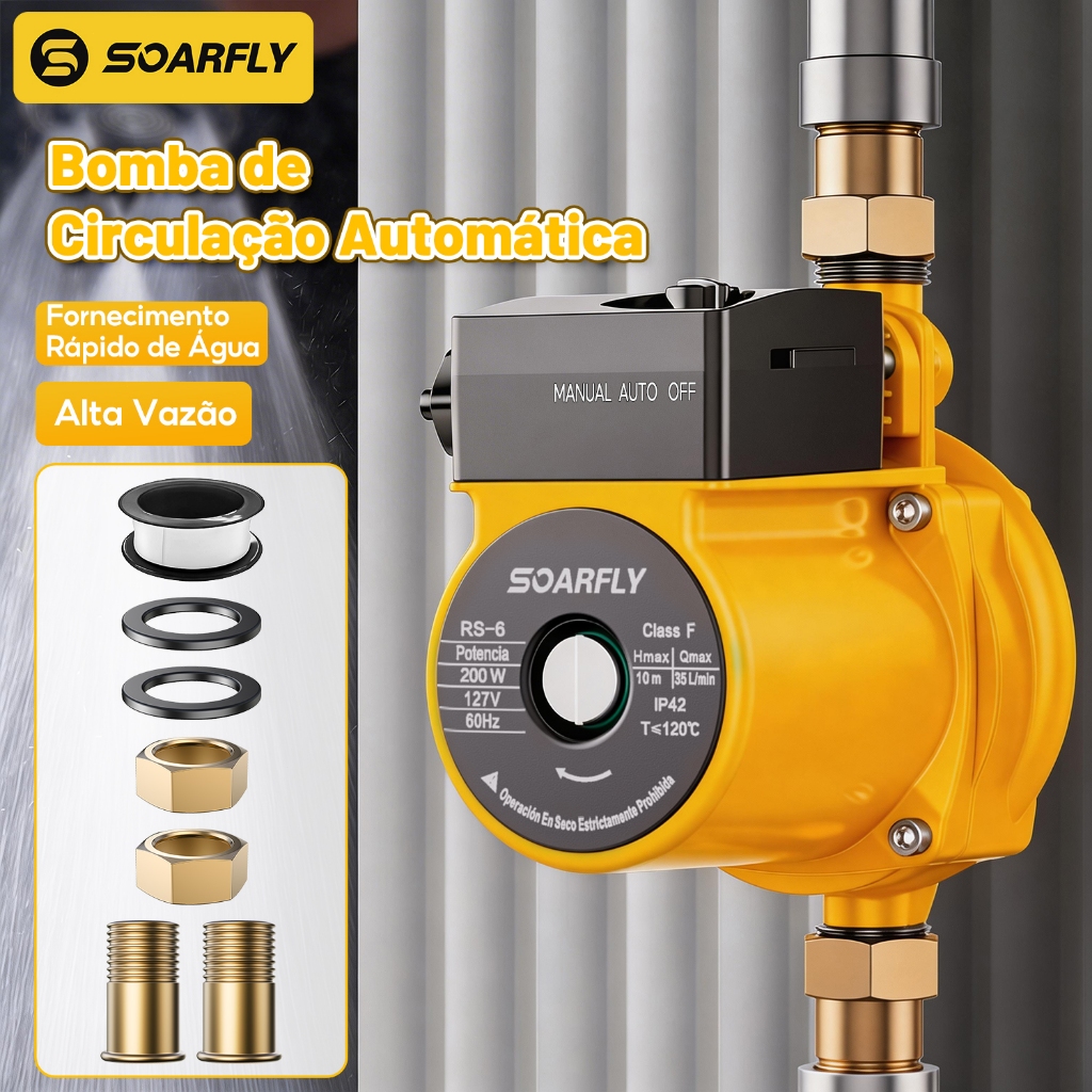 SOARFLY Bomba Pressurizadora Automática 200w Watts Pressurizador de Água 110 ou 220v