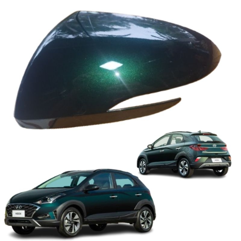 Capa Retrovisor Hyundai Hb20X Para Retrovisor com Pisca Versão Aventureira Lado Motorista Verde Amazon