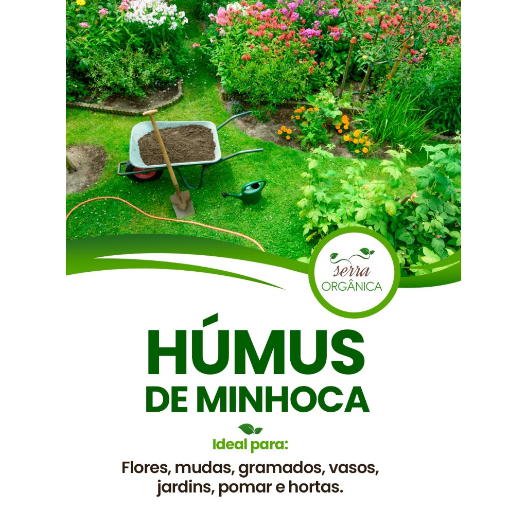 Humus de Minhoca Serra Orgânica - Nutrição para plantas 5Kg