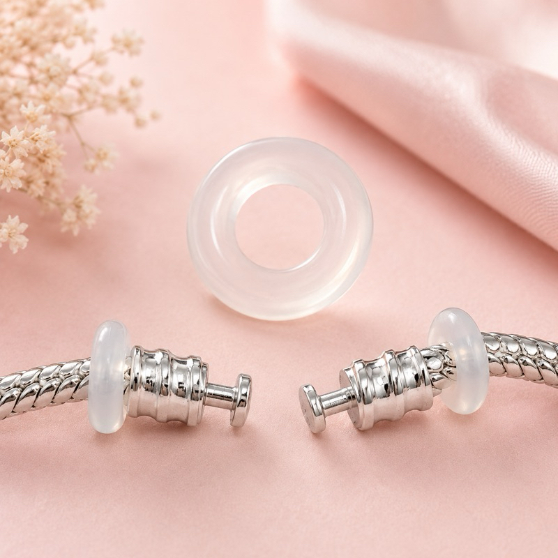 Trava de silicone de segurança para pulseira de Berloques