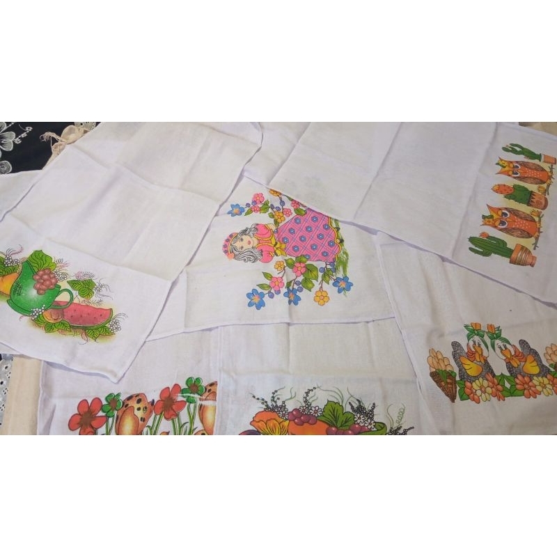 Kit Pano de Prato Grande 45x75cm 100% Algodão Estampado Pano de Copa Cozinha Atacado Alta Absorção com Bainha