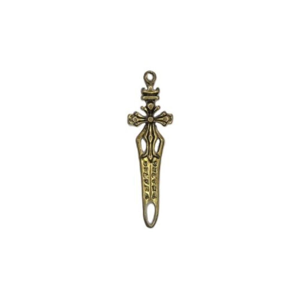 Pingente de Espada de São Jorge/Oxum em Ouro Velho