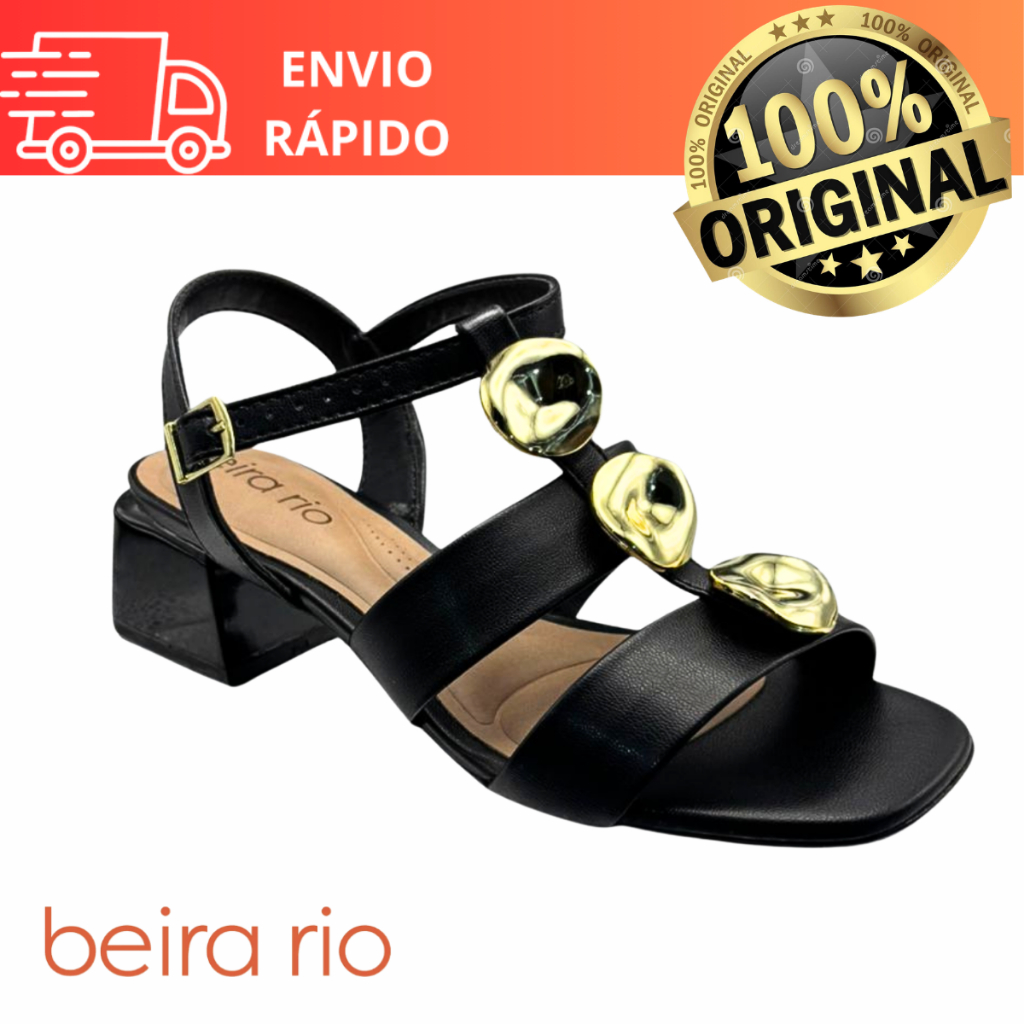 Sandália Beira Rio Feminina 8423.237 Salto Médio Confortável – Elegante e Casual para o Dia a Dia