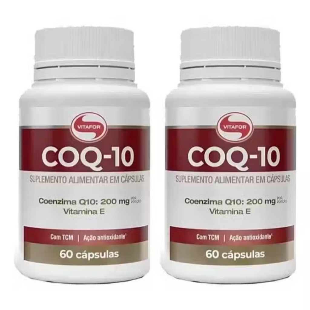 Coenzima Q10 200 Mg  Coq10 + Vitamina E 120 Caps Kit 2 Potes Sabor Sem sabor