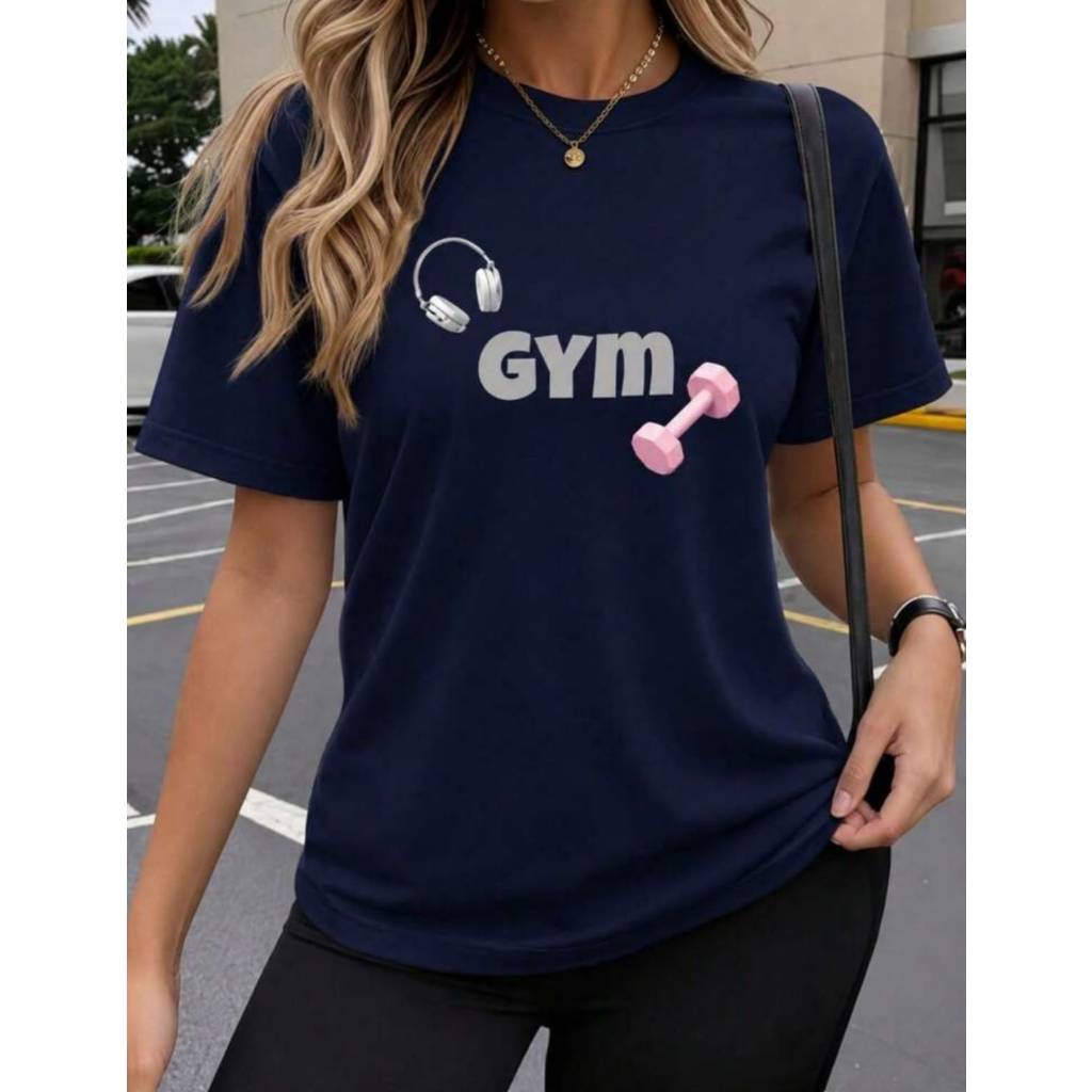 Camiseta Fitness Feminina GYM Academia Treino Musculação Estilo Moderno e Confortável