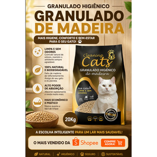 Granulado De Madeira Biodegradável Higiênico Madeira Premium Gatos, Hamster, Coelhos, Roedores