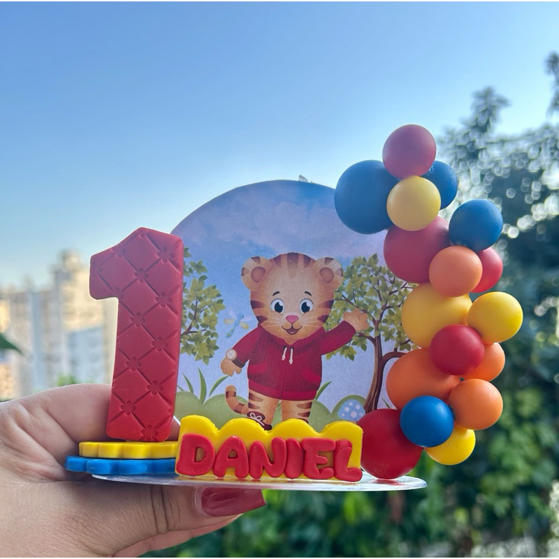 vela de aniversário Daniel o tigre/vela cenário Daniel o tigre