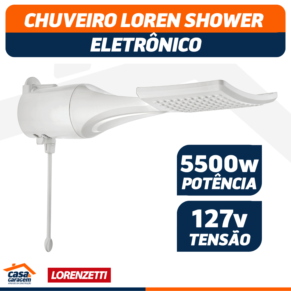 Chuveiro Loren Shower Ultra Eletrônico 5500w 127v Ducha Elétrica 110v Lorenzetti