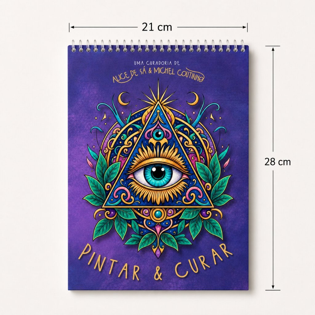 Pintar e curar livro de colorir adultos 30 ilustrações - páginas 120g + brinde acetato A4 — imagem 2 de 2
