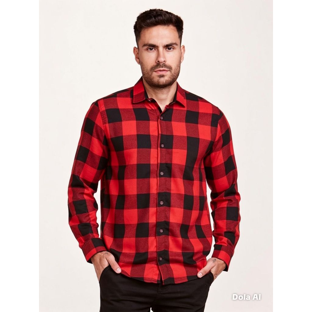 Camisa Xadrez Manga Longa Gola Italiana Festa Junina