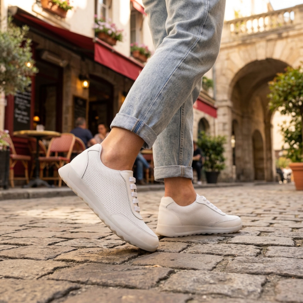 Tênis Usaflex Feminino Casual Couro Ortopédico Calce Fácil
