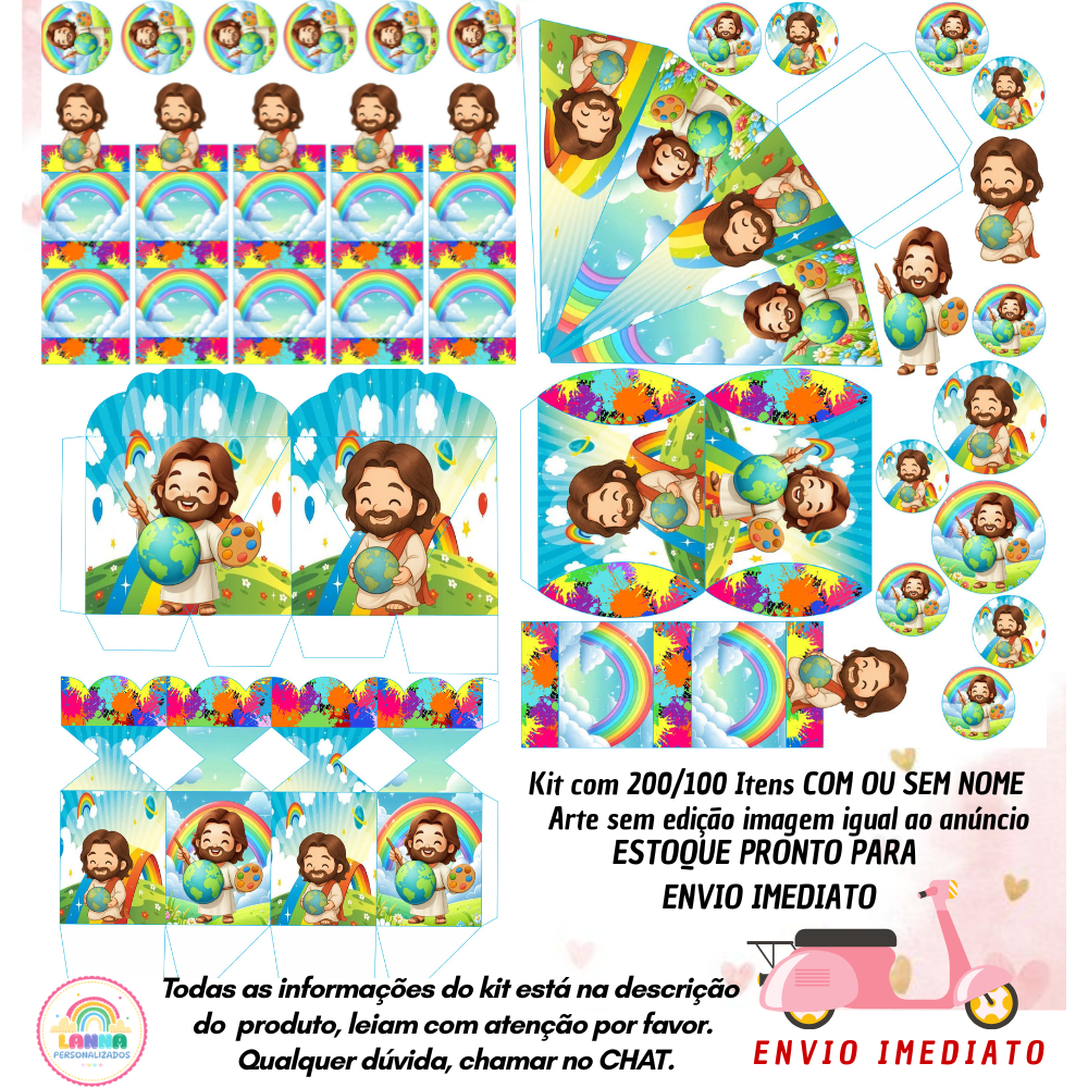 tema: O MAIOR PINTOR DO MUNDO CUTE kit lembrancinha com 200/100 ITENS SEM/COM NOME - ENVIO IMEDIATO