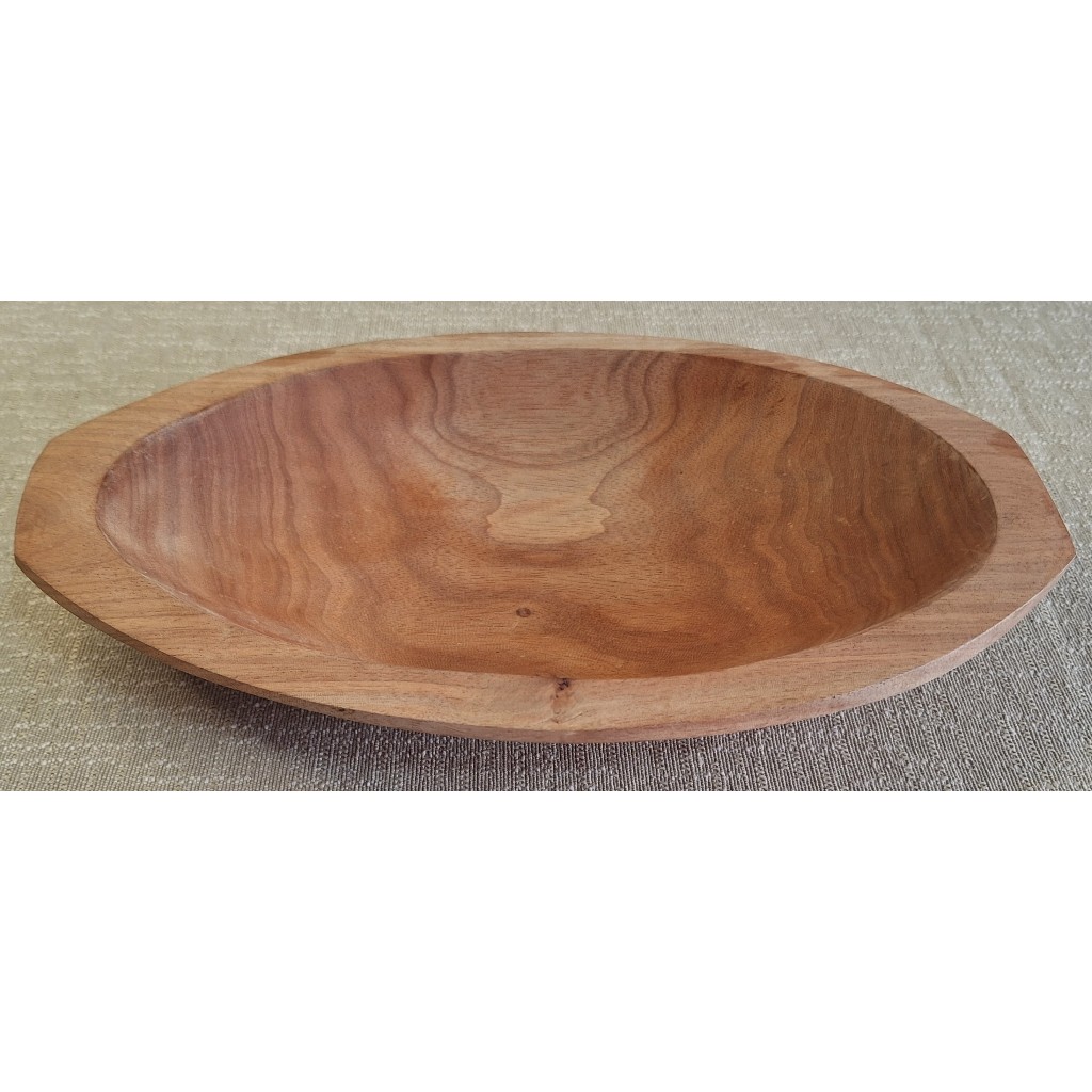 Gamela Tigela - Madeira Rústica - Oval - G1