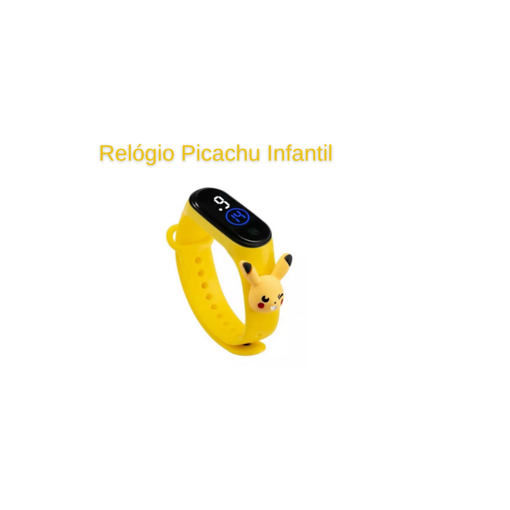 Relogio Digital Led Infantil Disney Super Herois Smartband pikachu 3