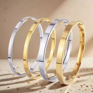 Pulseiras Braceletes Femininos Lisa Dourado e Prata em Aço Inoxidável – Elegante e Moderno