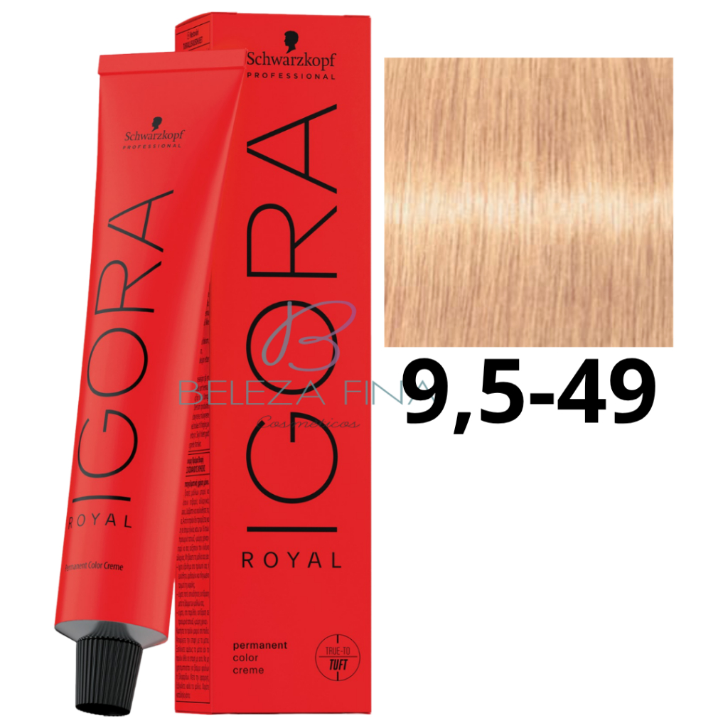 Coloração Schwarzkopf Igora Royal Tintura 9,5-49 60g LOURO PASTEL BEGE VIOLETA