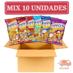 Kit com 10 salgadinhos Pippo's Vitaminado 30g.
