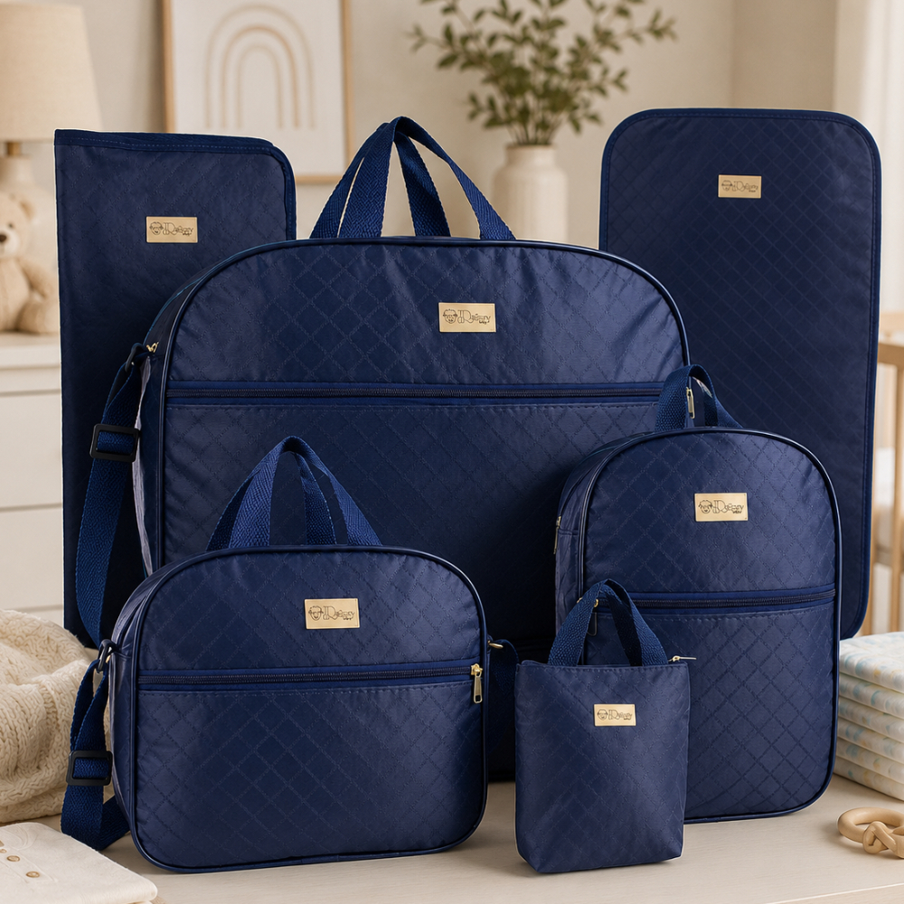 Kit Bolsa Maternidade Completo 6 Peças Menina/menino Novo