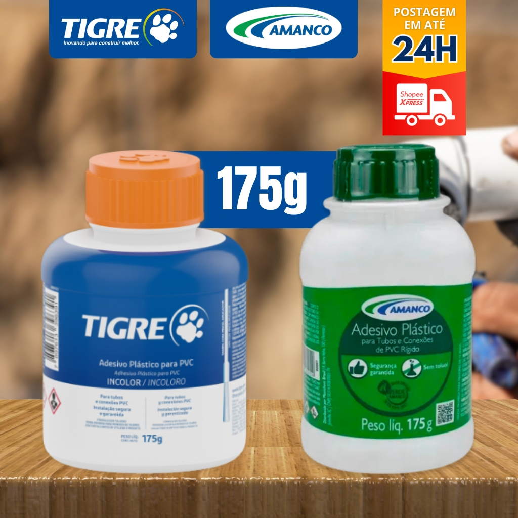 Adesivo Plástico Tigre ou Amanco 175g C/ Pincel