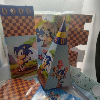 Caixas Sonic | 8 caixas Cone e 8 caixas Milk | Decoração | Papel lembrancinha centro de mesa