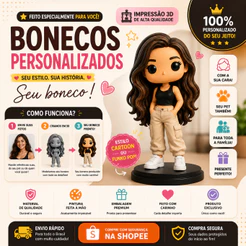 🎁 BONECO PERSONALIZADO IMPRESSO EM 3D