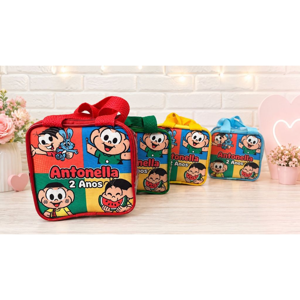 Bolsa Maletinha Personalizada 14x14 com Alça | Lembrancinha Infantil, Aniversário e Festa Personalizada