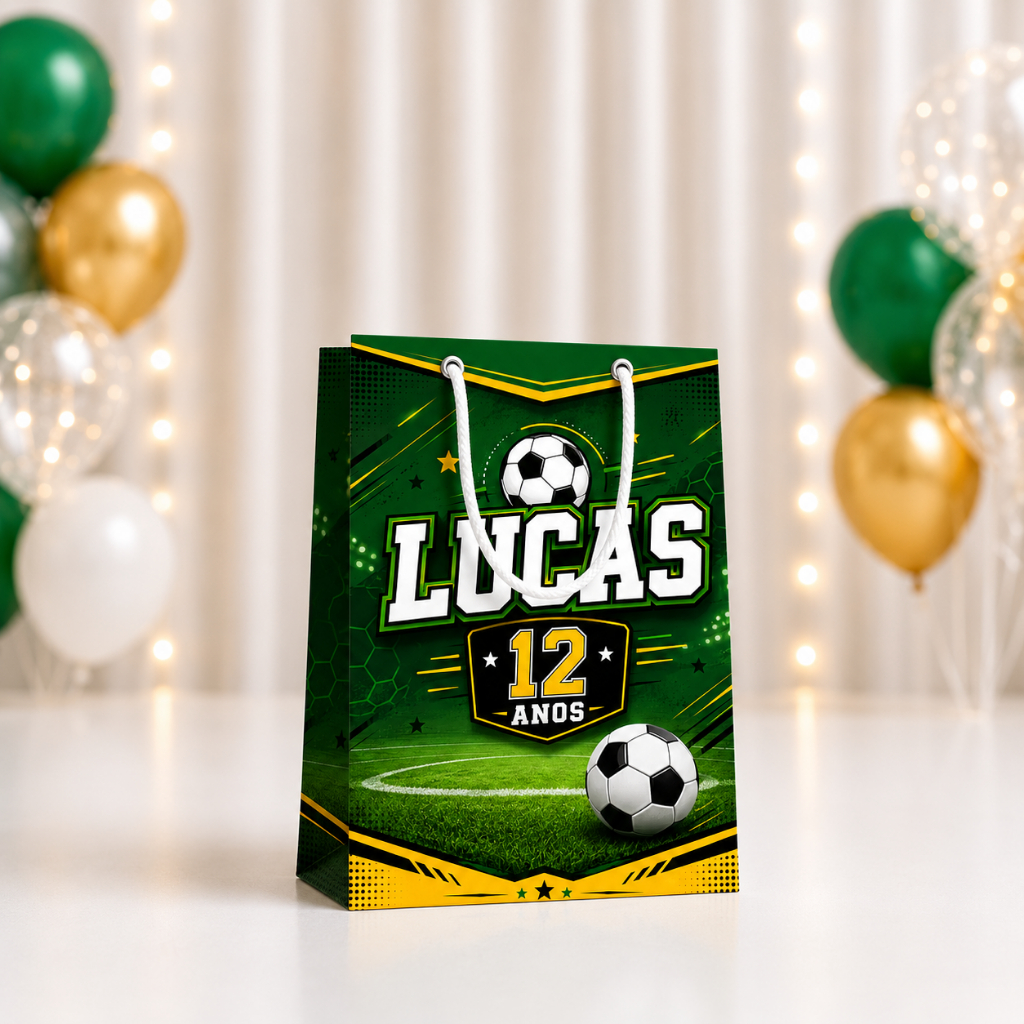Sacolinha Personalizada FUTEBOL/ TIME DE FUTEBOL /Lembrancinha de Festa /Aniversário - SACOLINHA SURPRESA- PEGUE E MONT