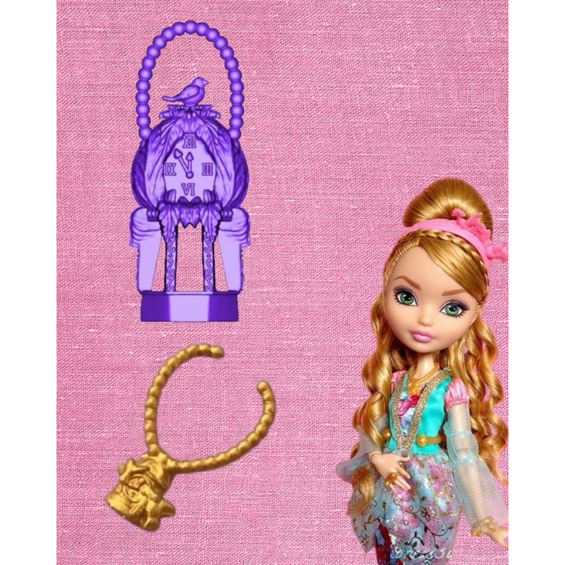 Kit Colar, Bolsa Lamparina Compatível Ever After High Ashlynn Ella – Impressão 3D