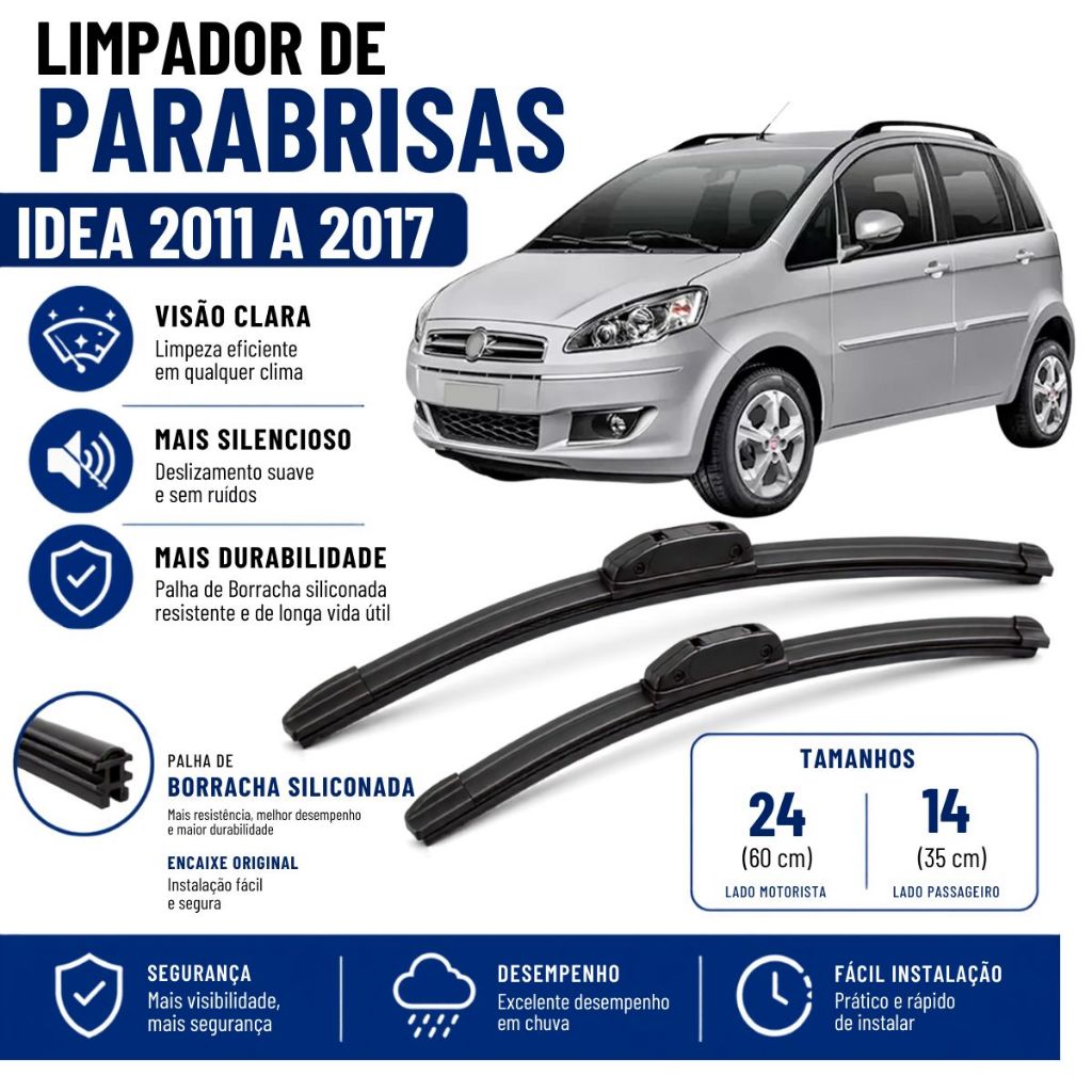 Par Palheta Limpador Para Brisa Idea 2011 2012 2013 2014 2015 2016 2017