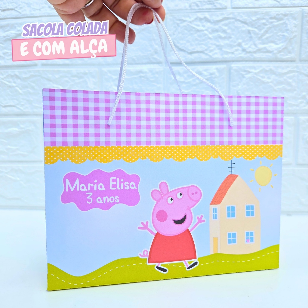 Sacolinha Personalizada Peppa Pig | Sacolinha Surpresa | Lembrancinha de Festa | Aniversário