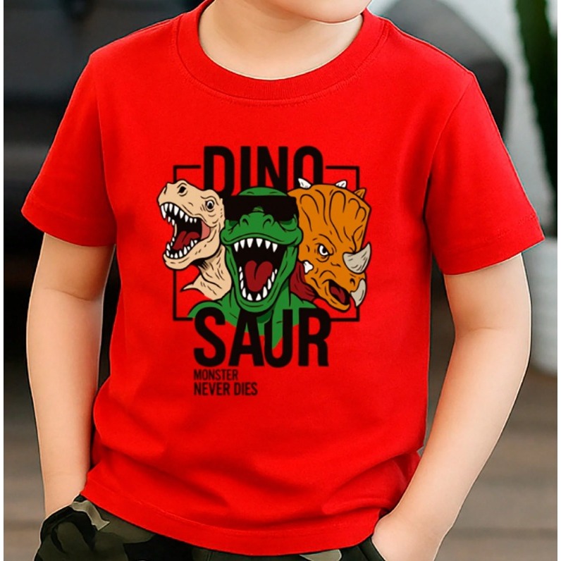 Camiseta Dinossauro Infantil Estampada Algodão Tecido Macio Confortável ENVIOM IMEDIATO A PRONTA ENTREGA