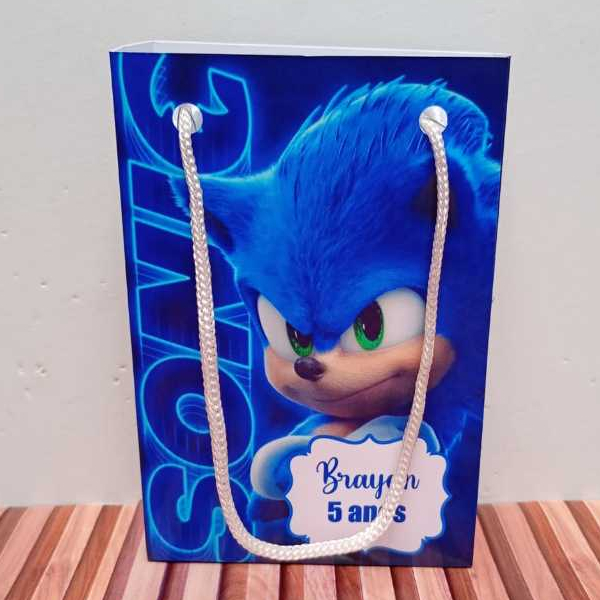 Sacolinha personalizada Sonic PEGUE E MONTE Lembrancinha Sacolinha surpresa