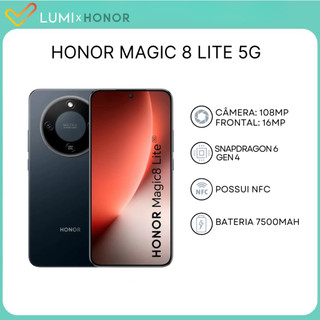 Honor Magic 8 Lite 5G, 512GB/8GB RAM, Versão Global, Processador Snapdragon Snapdragon 6 Gen 4, Bateria 7500mAH