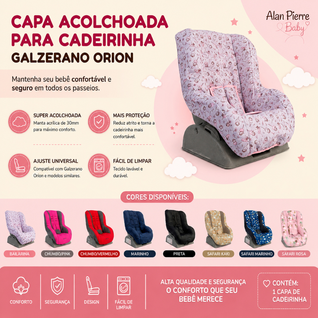 CAPA PARA CADEIRA GALZERANO ORION - ALAN PIERRE BABY
